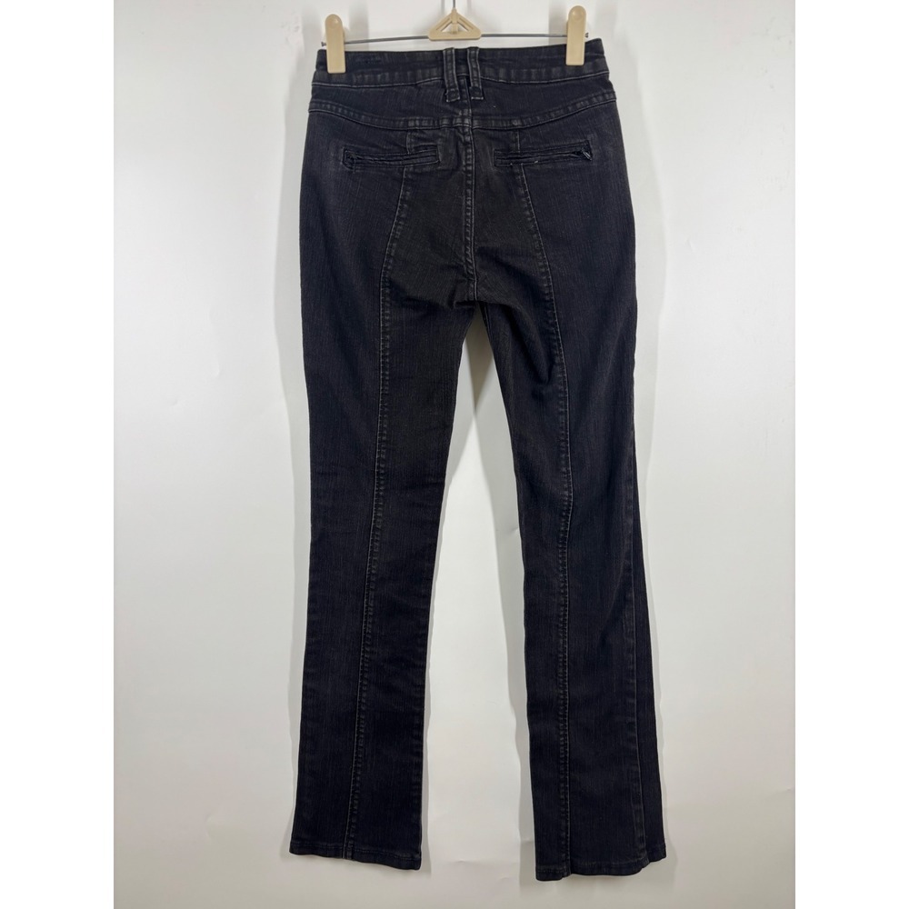 Pilcro and the Letterpress Black Seamed Zip Pocket Slim Flare Jeans Size 26 - Picture 2 of 4